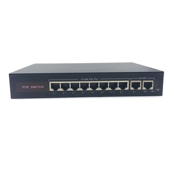 Коммутатор POE 48V Ethernet с 8 портами 10/100 Мбит/с, порт IEEE 802.3 af/at, подходит для IP-камеры/беспроводной точки доступа/системы видеонаблюдения