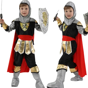 Детский карнавальный костюм короля Принца, карнавальная одежда Рыцаря для мальчиков, праздничное платье без оружия