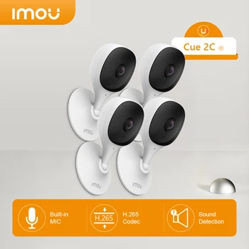 IMOU 4 шт., IP-камера Cue 2C для помещений, компактный дизайн, встроенный микрофон, обнаружение детского плача, поддержка облачных хранилищ и SD-карт