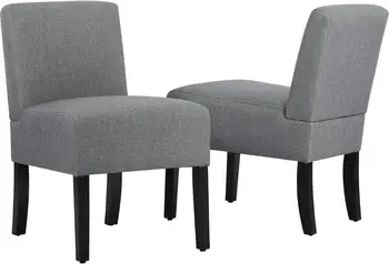 Стул Набор из 2 акцентных стульев для гостиной Стул без подлокотников Обеденный стул Элегантный дизайн Современные тканевые стулья для гостиной диван