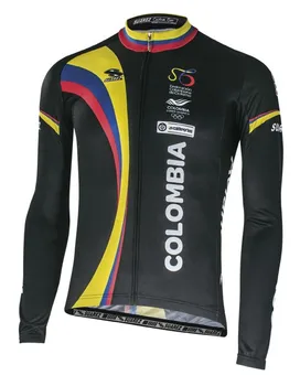 Зимние флисовые термо-длинные Майки для велоспорта 2016 COLOMBIA Team Mtb, мужская Велосипедная одежда с длинным рукавом, Велосипедная одежда