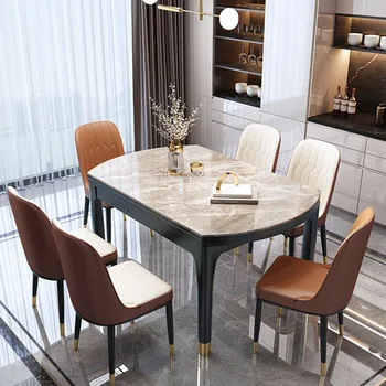 Водонепроницаемый обеденный стол для Гостиной Современный Выдвижной Складной Роскошный обеденный стол в скандинавском минималистичном стиле Mesa De Comedor Мебель для дома