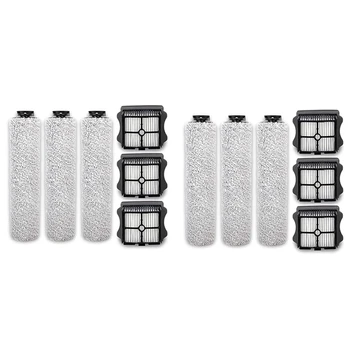 6X Сменных роликовых щеток и комплект фильтров, совместимых для беспроводных пылесосов Tineco Floor One S3 и Ifloor 3 для влажной сушки