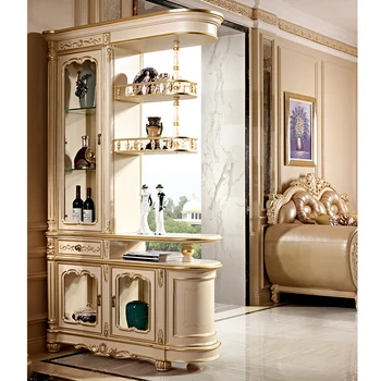 Шкаф в вестибюле, шкаф-перегородка, двусторонний декоративный шкаф из массива дерева в европейском стиле, дверь, прихожая, шкаф на веранде, гостиная