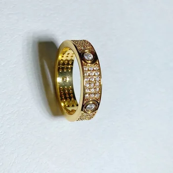 Ссылка по индивидуальному заказу VIP клиента, кольцо из настоящего желтого золота 18 КАРАТ; Ширина: 6 мм, размер США: 6