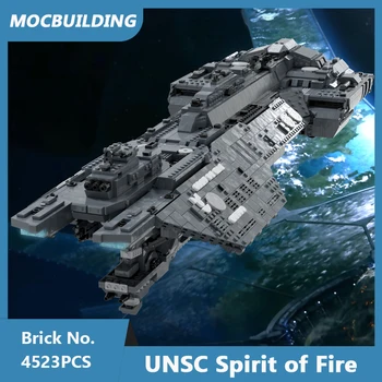 MOC Строительные Блоки UNSC Spirit of Fire 1:3430 Масштабная Модель DIY Собранные Кирпичи Космическая Серия Развивающие Детские Игрушки Подарки 4523 шт