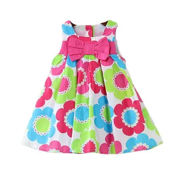 Новое Летнее платье с цветочным Рисунком для маленьких девочек, шапочка в Европейском Стиле, Дизайнерские Детские платья с Бантом, Детская одежда от 3 до 8 лет
