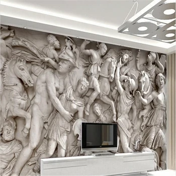 beibehang papel de parede 3d Пользовательские фотообои 3D европейские римские статуи художественный ресторан ретро диван фон обои фреска