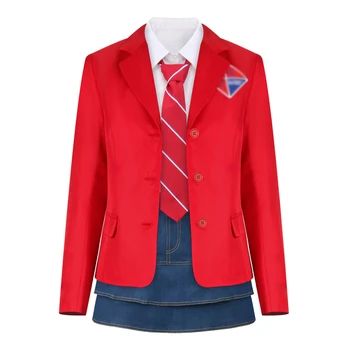 Школьная форма Rebelde Красного Цвета, Куртка, Рубашка, Юбка, Галстук, Полный Комплект Одежды для Косплея EWS для Девочек-Старшеклассниц