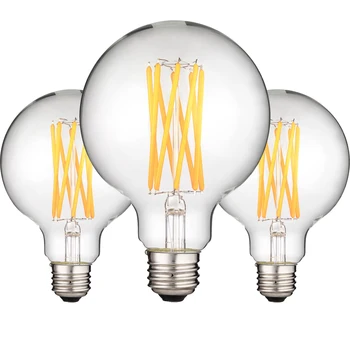 E27 Edison Светодиодная Лампа Накаливания G95 G80 Глобус Лампа 2700K 4000K 12W 16W Ретро Винтажная Лампа Декоративная Без Мерцания Лампы