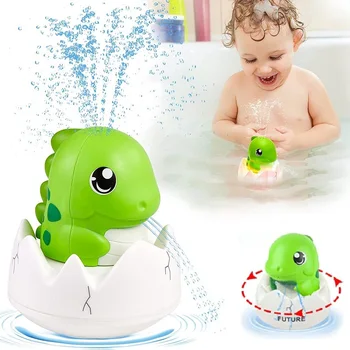 Игрушки для детской ванны, Забавные игрушки для ванны с динозавром, Автоматические Игрушки для ванны с водяным распылителем для младенцев 6-12 месяцев, Светящийся разбрызгиватель для ванны, игрушка для бассейна