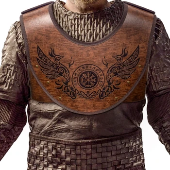 Мужская Нагрудная обвязка в стиле викингов, Нагрудная броня из искусственной кожи, жилет для Хэллоуина
