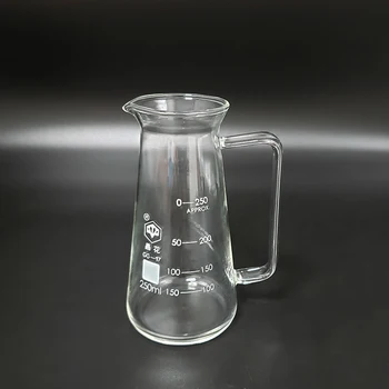 Конический стакан JINGHUA со стеклянной ручкой, вместимость 250 мл, стакан треугольной формы