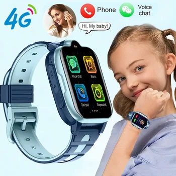 Детские смарт-часы 4G для детей, GPS SOS HD Видеозвонок, Умные часы, отслеживание местоположения SIM-карты, детские водонепроницаемые часы IP67