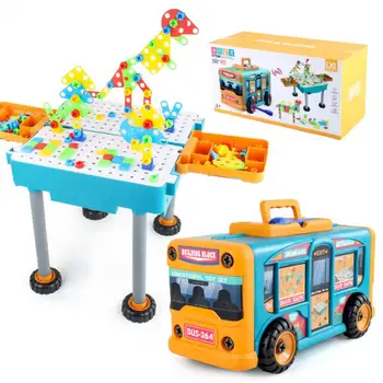 Настольный автобус, 1 Комплект, Многофункциональная, сделай сам, Креативная, Забавная детская подарочная сборка, игрушка для детей, Развивающая игрушка 