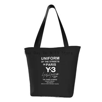 Парусиновая сумка для покупок Yohji Yamamoto на парижских улицах, женская многоразовая сумка для покупок в продуктовых магазинах