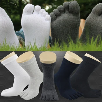 Короткие носки с пятью пальцами Унисекс, Мужские И Женские Удобные носки на хлопчатобумажной основе, дышащие носки с пятью пальцами, модные цвета Soild